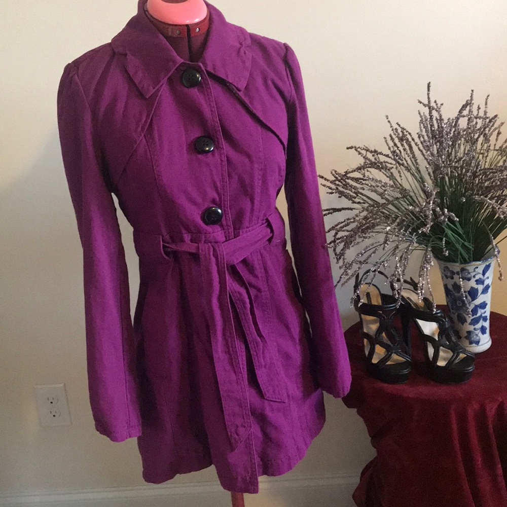 Tulle Purple Trench Coat Size Medium, But Fits Small Or Extra Small